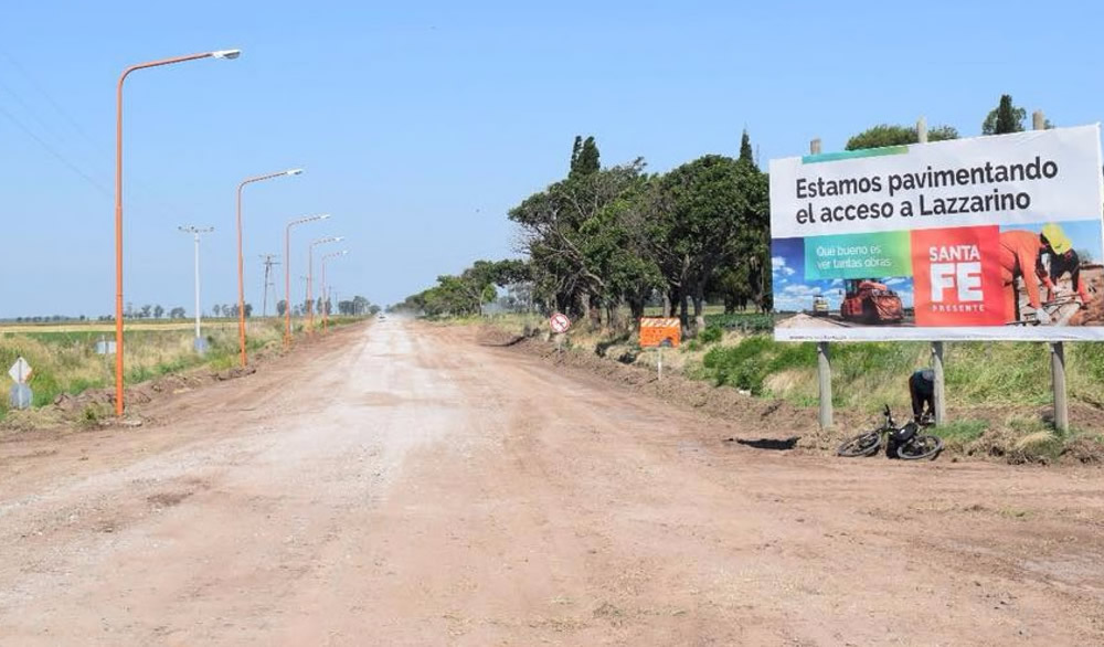 La provincia comenzó la obra de pavimentación del acceso a Lazzarino