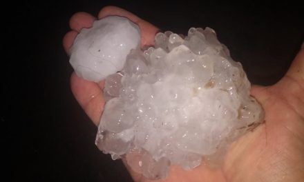 Fuerte temporal con piedras en Rufino