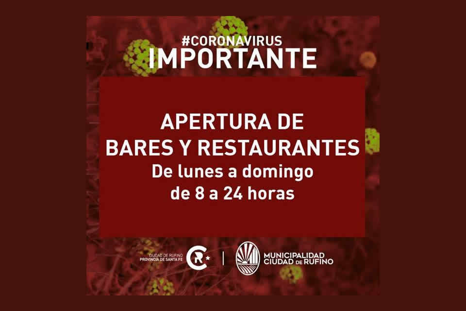 Bares y restaurantes habilitados