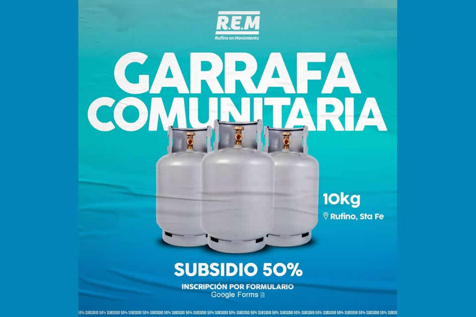 Garrafa comunitaria a mitad de precio