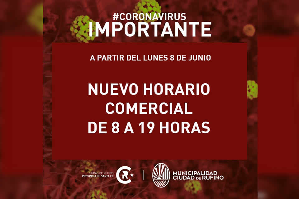 Ampliación del horario comercial de 8 a 19 horas desde el próximo lunes