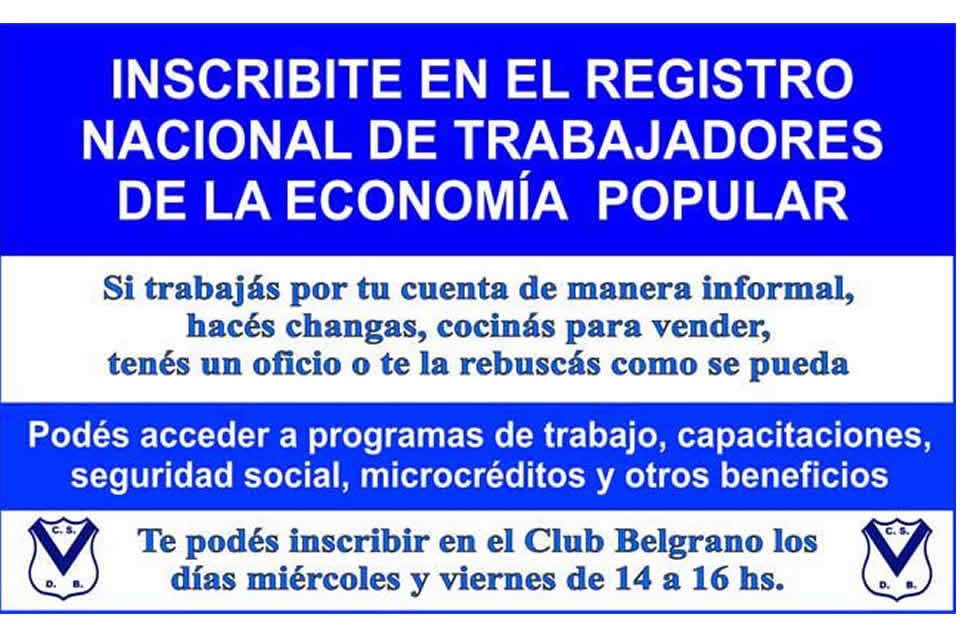 Inscripción de Trabajadores de la economía popular