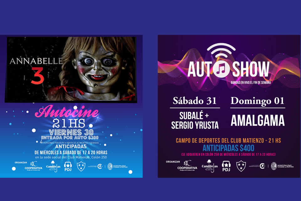 AutoCine y AutoShow desde este viernes