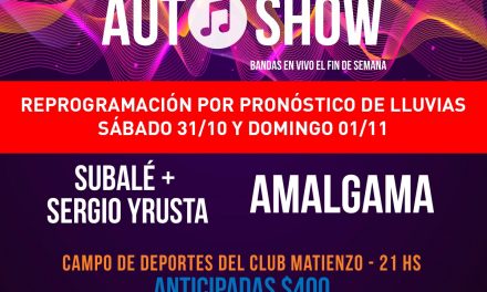 AutoShow este sábado y domingo con Subalé, Sergio Yrusta y Amalgama