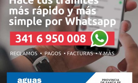 Ahora se puede reclamar o gestionar por Whatsapp a Aguas Santafesinas