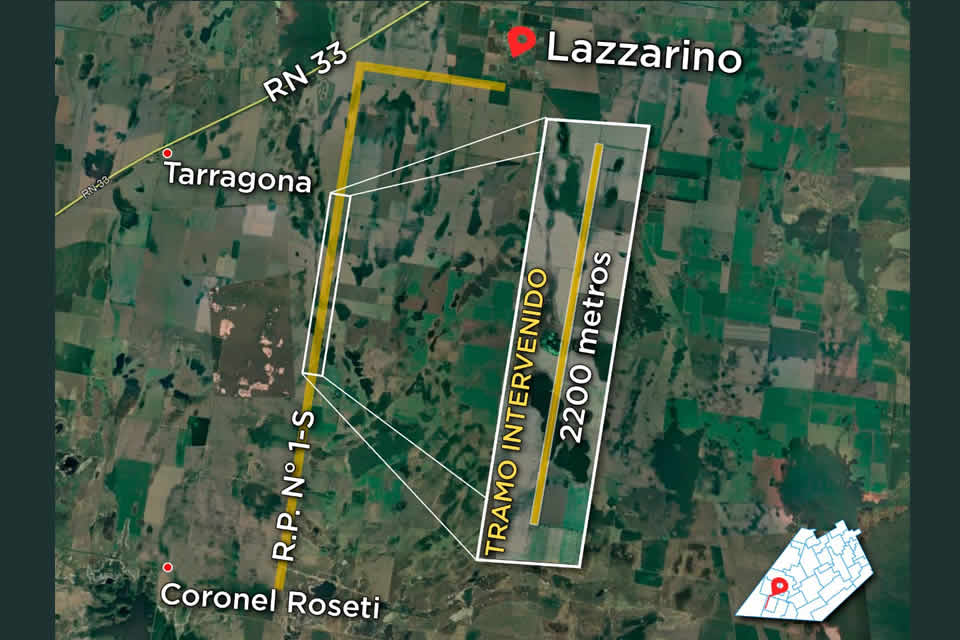 El Senador Enrico, la Comuna de Lazzarino y Vialidad Provincial impulsan mejoras en la Ruta S1 para garantizar la actividad agropecuaria