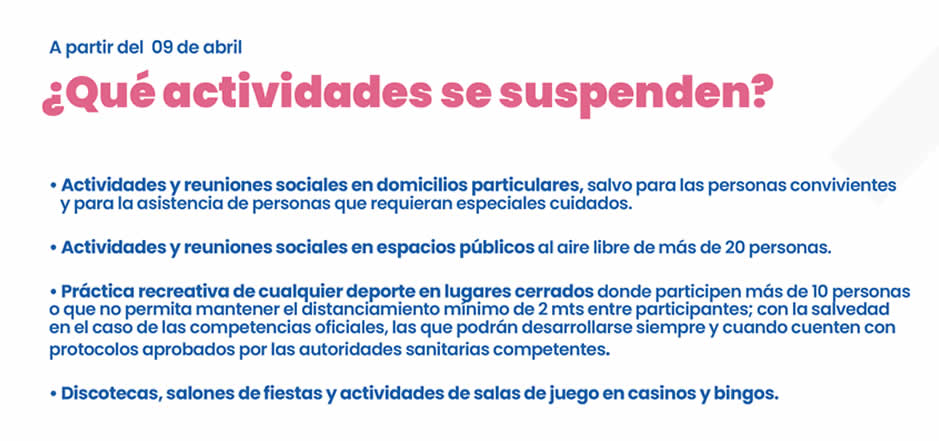 La provincia informa las nuevas medidas de prevención y contención sanitaria en el marco del decreto de necesidad y urgencia nacional