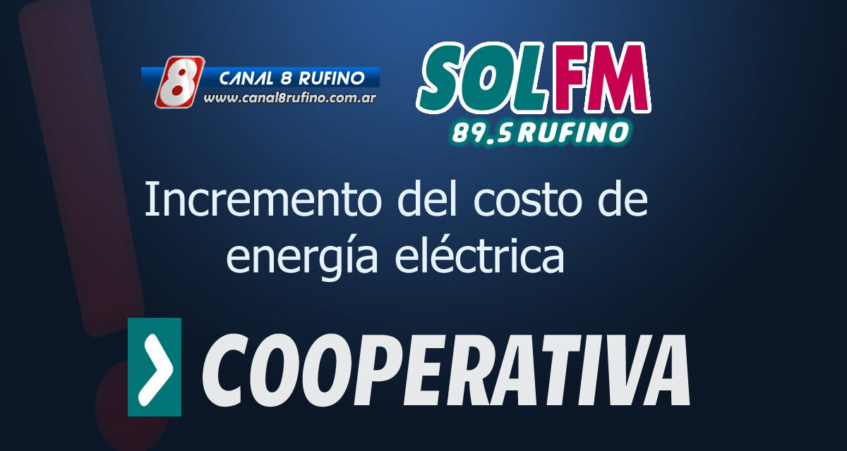 Cooperativa eléctrica incrementa costo de energía eléctrica en tres tramos