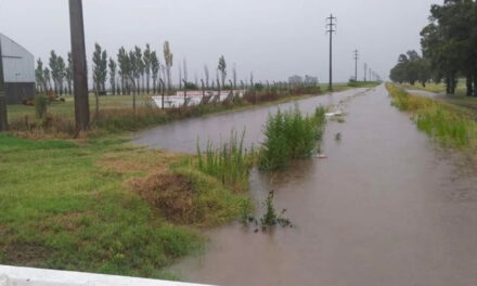 175 mm de agua caídos en pocas horas en Rufino este domingo
