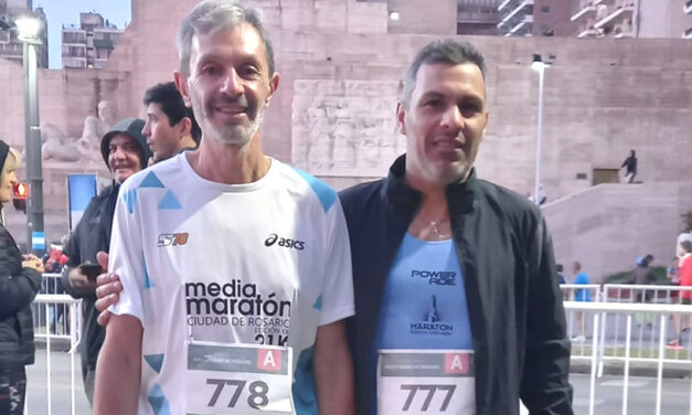 Walter Marseu y Raúl Viano participaron en la Media Maratón de Rosario
