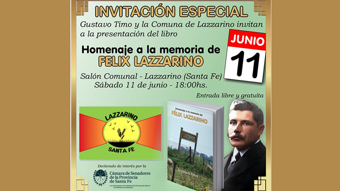 Presentación del libro sobre el fundador de Lazzarino