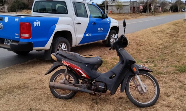 En Amenábar hallaron una moto recientemente sustraída