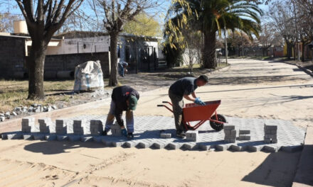 Avanza la colocación de adoquines en el Barrio Jardín