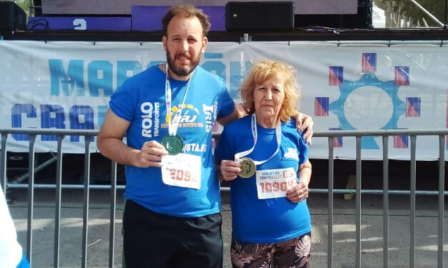Germán Chiarotto junto a su madre participaron de la maratón de Córdoba