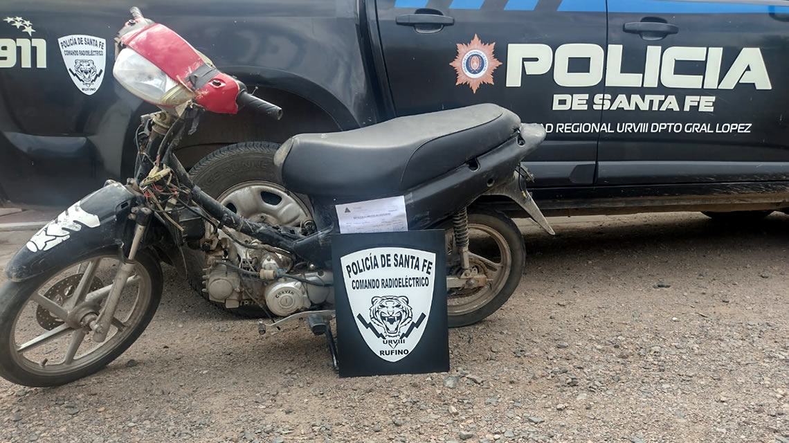 Detuvieron a conductor de moto que circulaba con los números de chasis y motor adulterados