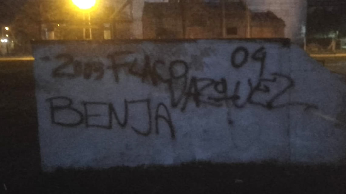 Paredes vandalizadas en el Skate Park