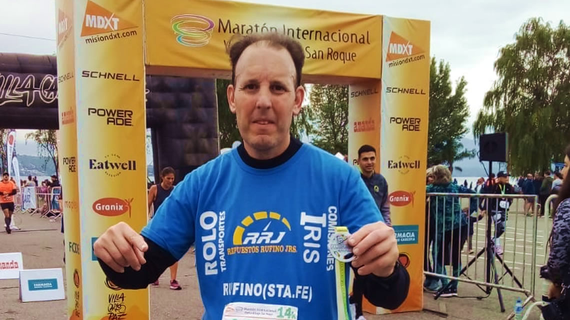 Germán Chiarotto en la Maratón de la Vuelta al Lago San Roque