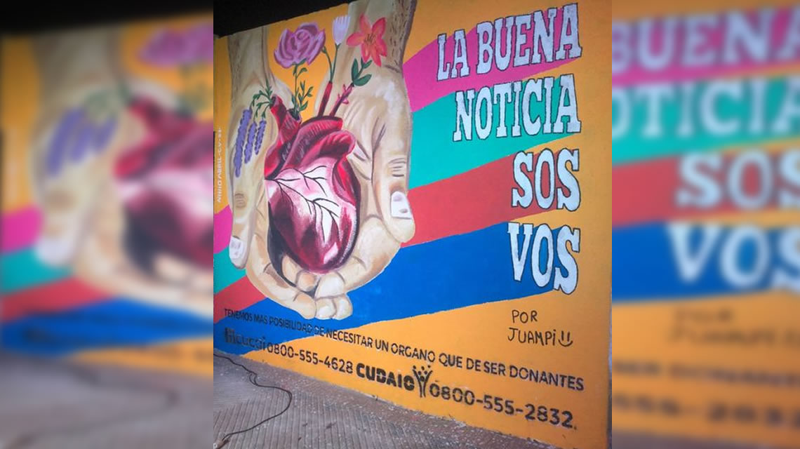 En el Día Nacional de la Donación de órganos, se inauguró el mural propiciado por la familia Saligari Fasano