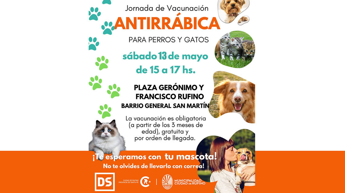 Vacunación de antirrábica gratuita para mascotas en Barrio San Martín