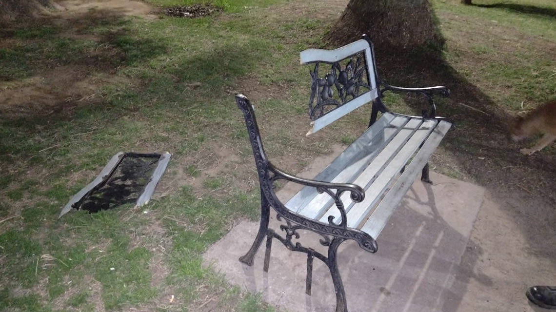 Jóven demorado por romper banco de la plaza