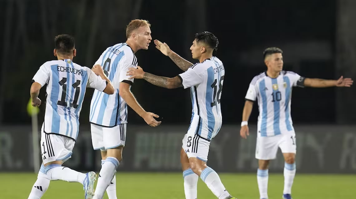 Con un gol del rufinense Gondou, Argentina rescató un empate ante Paraguay en el Preolímpico