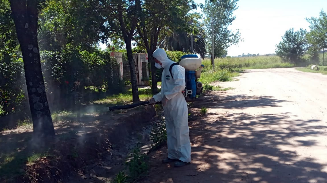 En el sector sur de Rufino fumigan contra los mosquitos del Dengue