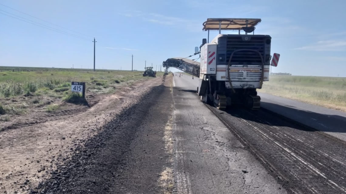 Vialidad Nacional retomó las obras sobre Ruta 7 entre La Picasa y Rufino