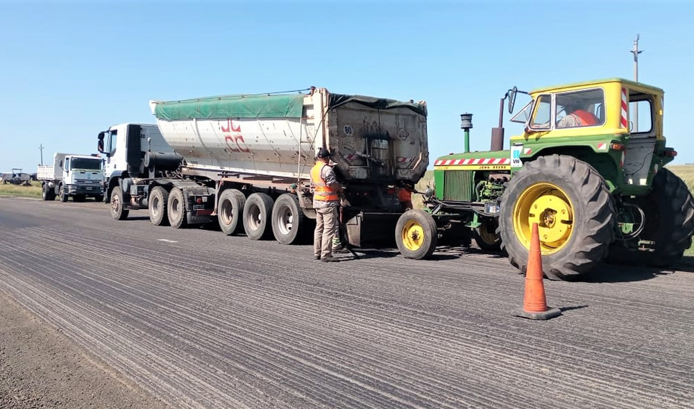 Vialidad Nacional mejora la ruta 7 entre La Picasa y Rufino