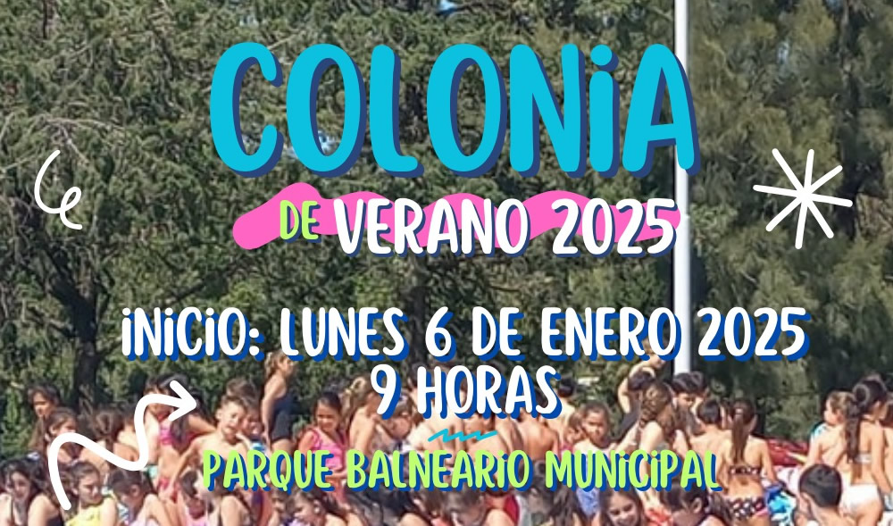 Pre-inscripción abierta para la Colonia de Verano 2025 en el Parque Balneario Municipal