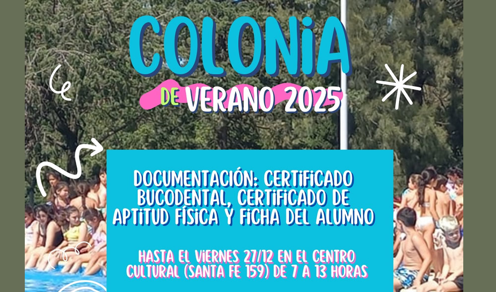 Se extiende la preinscripción a la Colonia de Verano 2025