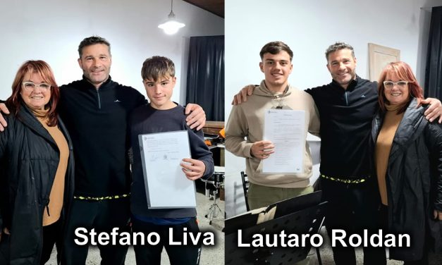 Reconocimiento a jóvenes talentos de la Banda Municipal de Rufino