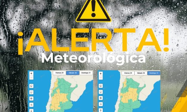 Alerta meteorológica desde hoy viernes por la tarde por tormentas en nuestra región