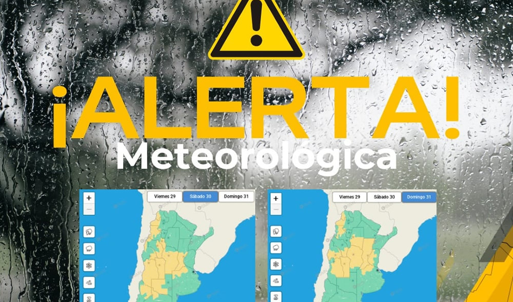 Alerta meteorológica desde hoy viernes por la tarde por tormentas en nuestra región