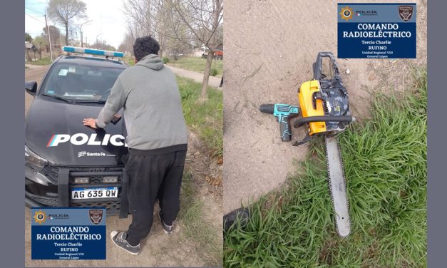 Rufino: Intentaba vender herramientas robadas y fue aprehendido por la Policía