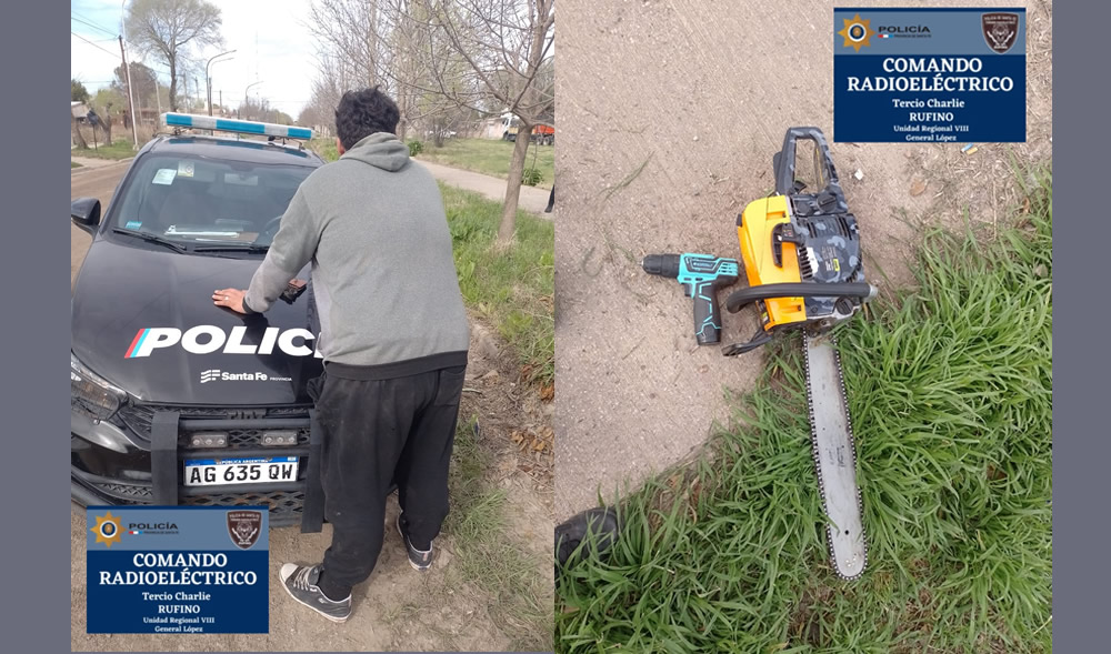 Rufino: Intentaba vender herramientas robadas y fue aprehendido por la Policía