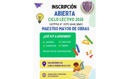 EETPPI N° 2070 San José abre la inscripción para el ciclo lectivo 2026