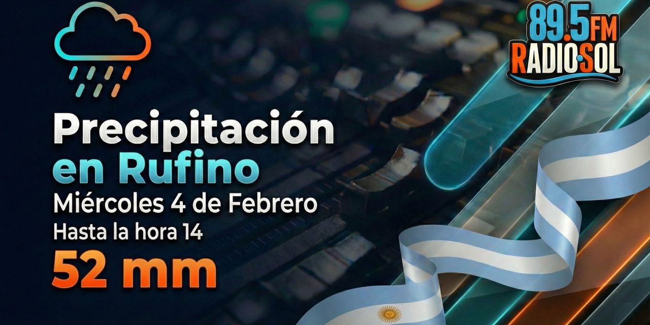 Actualización precipitación hasta las 14 horas fue de 52 mm