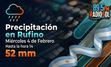 Actualización precipitación hasta las 14 horas fue de 52 mm