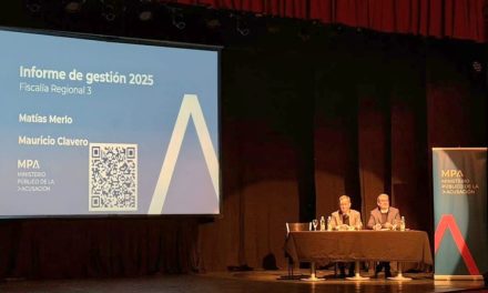 Mauricio Clavero y Matías Merlo presentaron el Informe Anual de Gestión de la Fiscalía Regional de la tercera circunscripción
