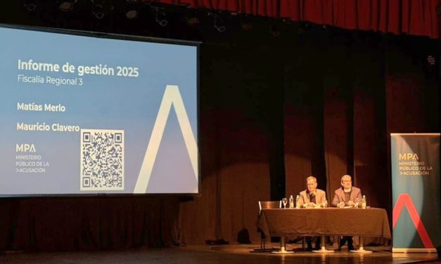 Mauricio Clavero y Matías Merlo presentaron el Informe Anual de Gestión de la Fiscalía Regional de la tercera circunscripción