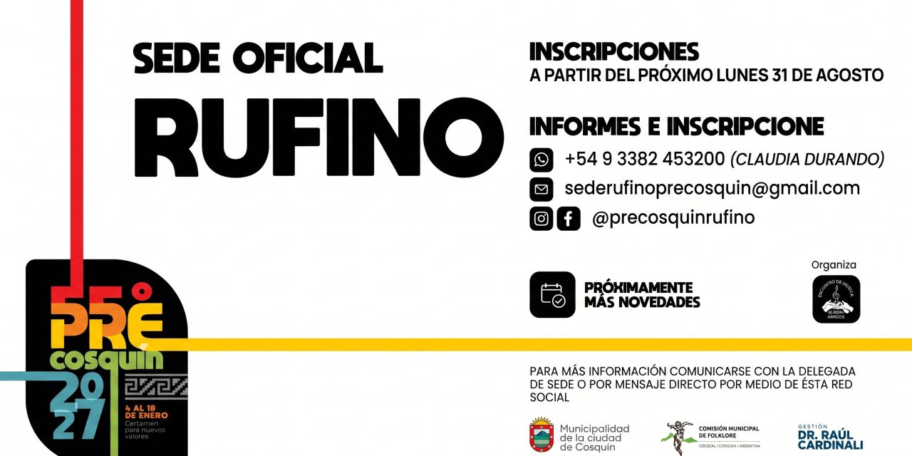 Comenzó el camino al Pre Cosquín 2027: la sede Rufino abre sus inscripciones