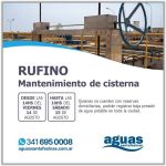 Aguas Santafesinas informa a sus usuarios de Rufino que realizará tareas de limpieza y mantenimiento en la cisterna de la Planta potabilizadora de la ciudad.