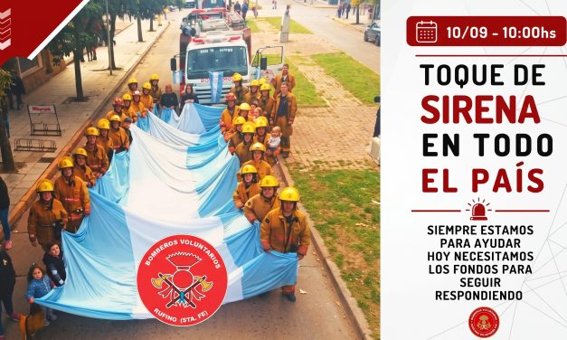Bomberos Voluntarios de Rufino se suman al toque de sirena nacional para alertar sobre su situación operativa